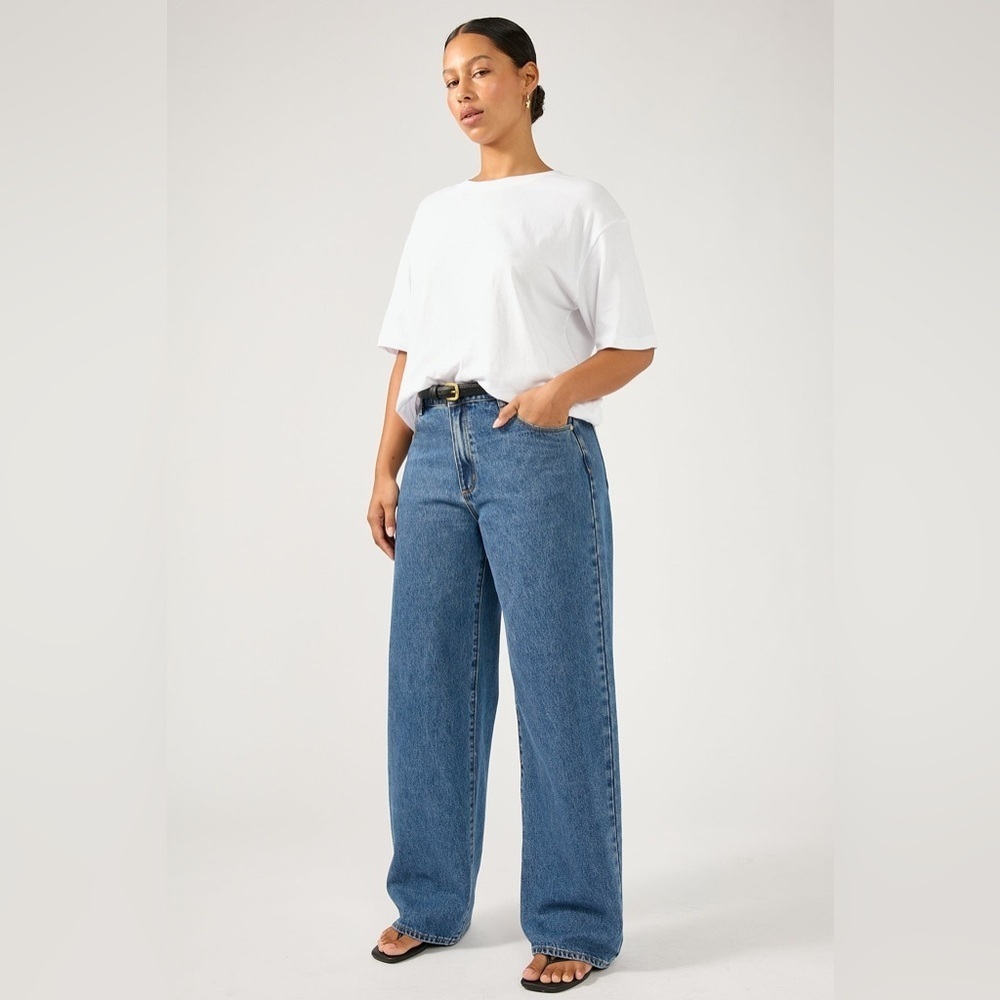Abrand Blue 95 Mid Rise Baggy Jeans size 28